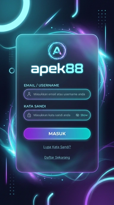 Tampilan halaman login apek88