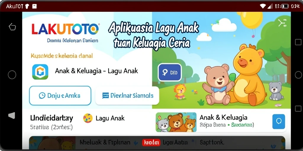 Tampilan antarmuka aplikasi LAKUTOTO yang ceria dan edukatif.