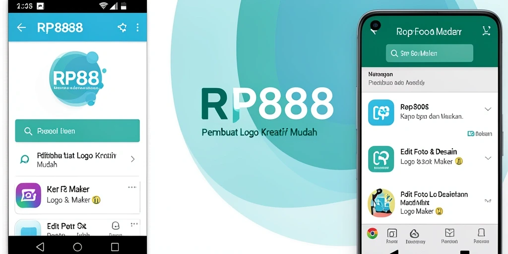Antarmuka RP888 yang ramah pengguna untuk membuat logo.