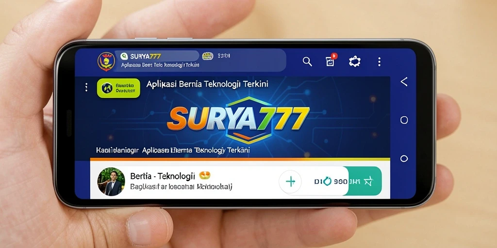 Antarmuka aplikasi SURYA777 yang modern dan intuitif.